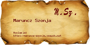 Maruncz Szonja névjegykártya